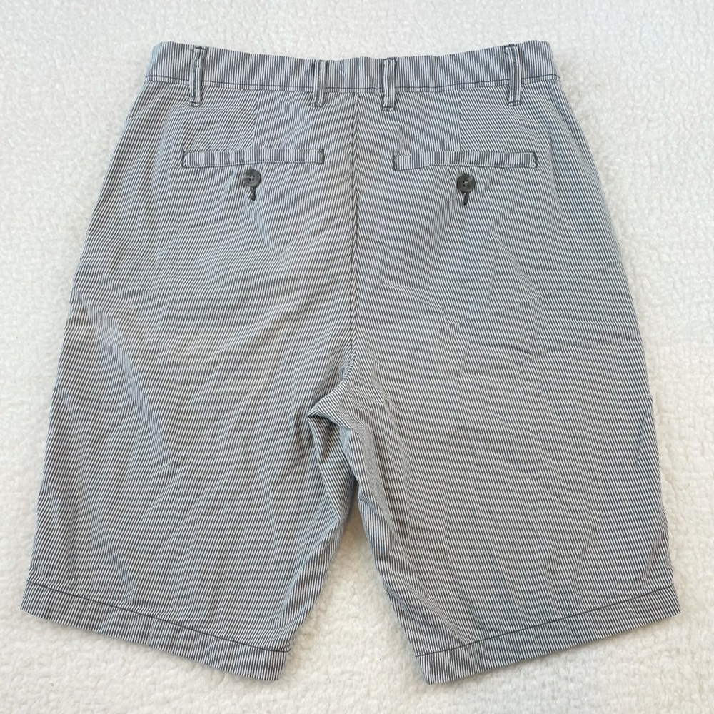 GOODFELLOW & CO • Grey Striped Flat-Front Linden Shorts, W30 - Picture 4 of 13